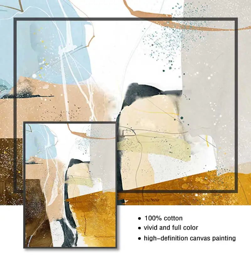 Fargede jordiske toner nordisk geomorf abstrakt veggkunst fine kunsttrykk moderne kunst for stue spisestue bilder for skandinavisk interiør | Skanto