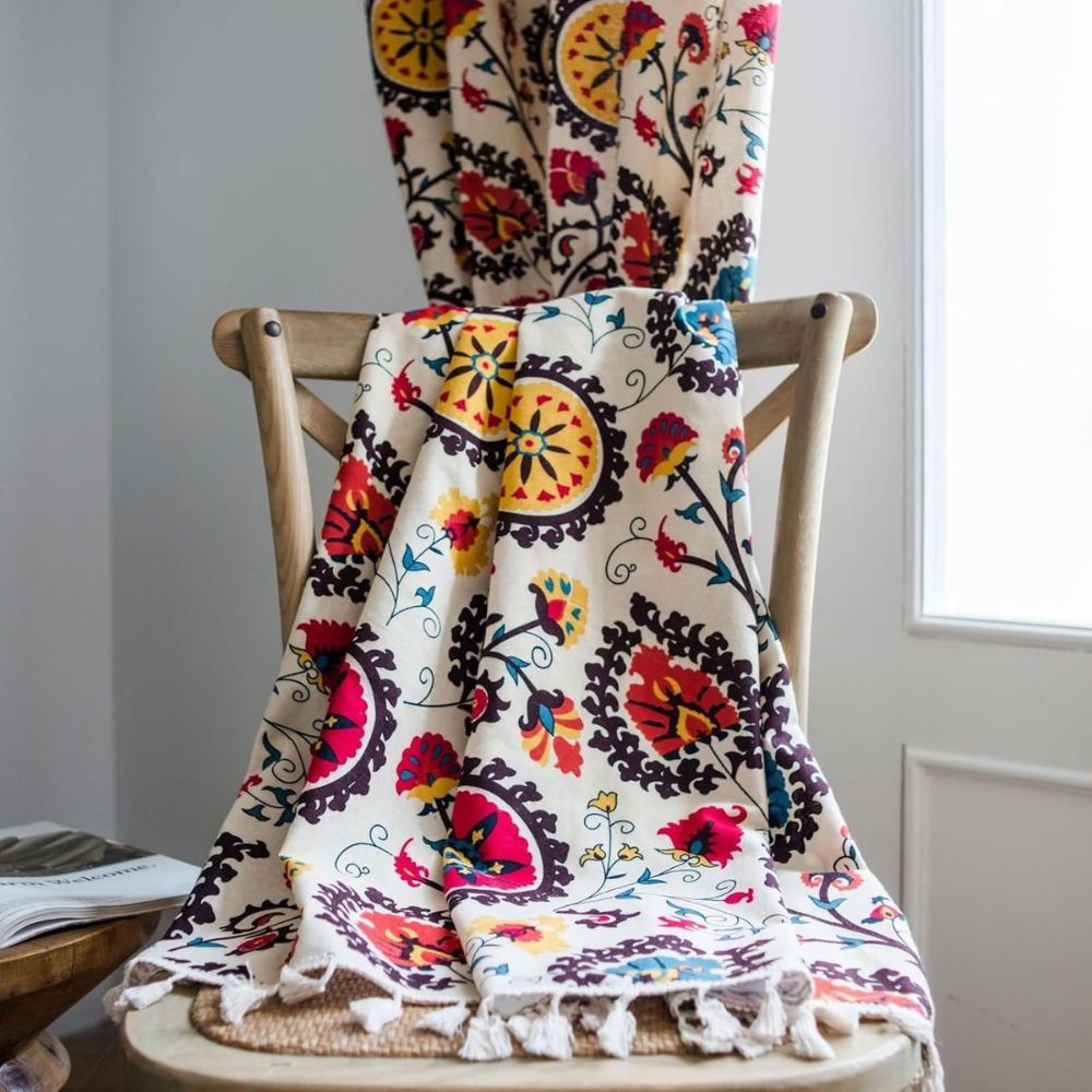 Skanto | Boho Fargehjul Bloom Kuleramme Gardin