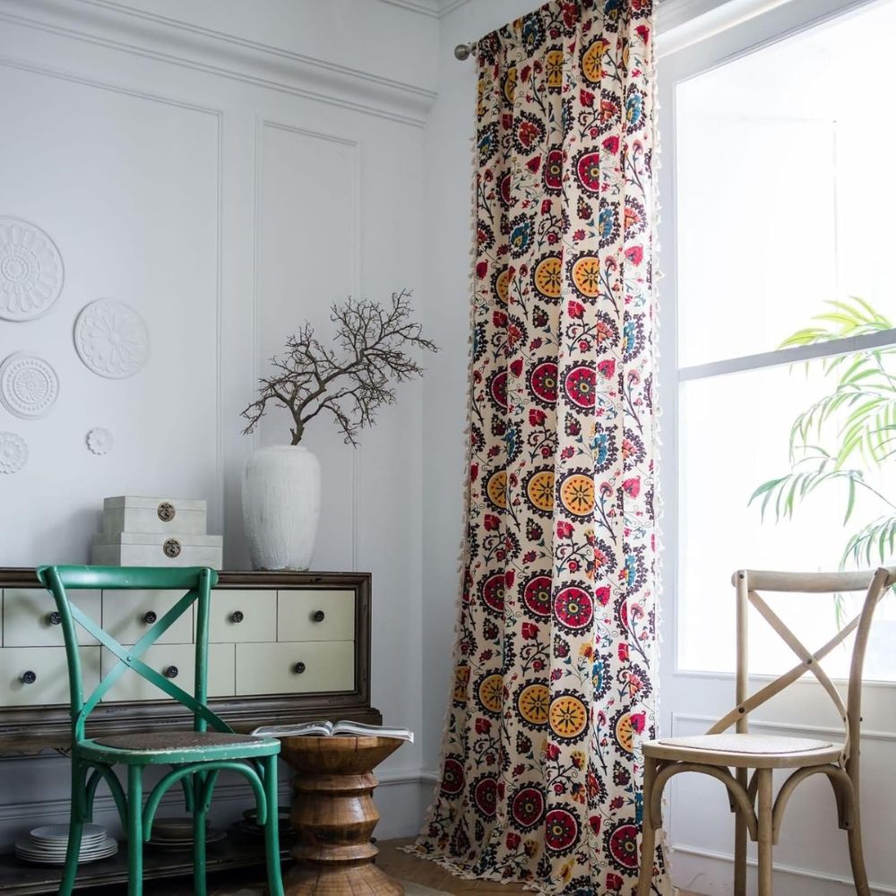 Skanto | Boho Fargehjul Bloom Kuleramme Gardin