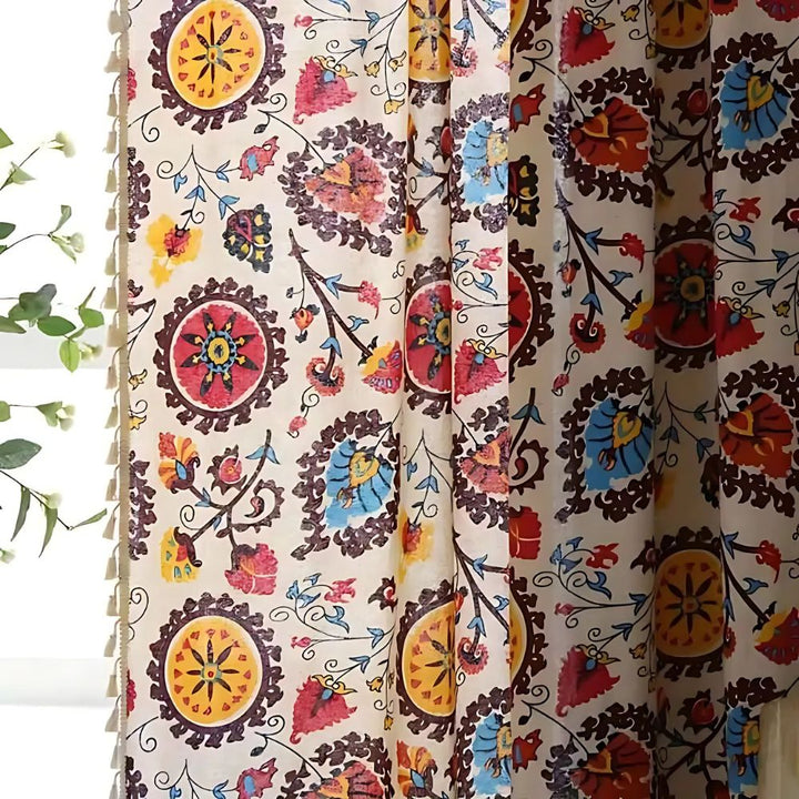Skanto | Boho Fargehjul Bloom Kuleramme Gardin
