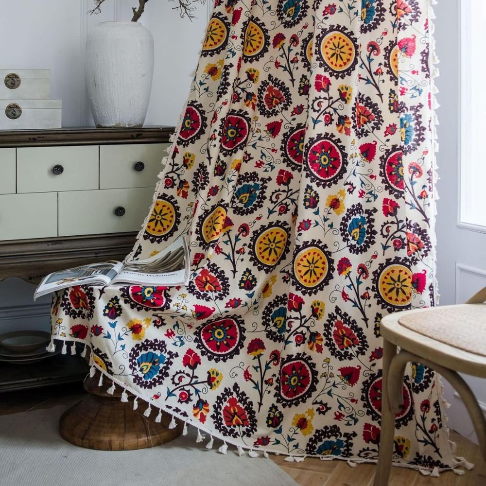 Skanto | Boho Fargehjul Bloom Kuleramme Gardin