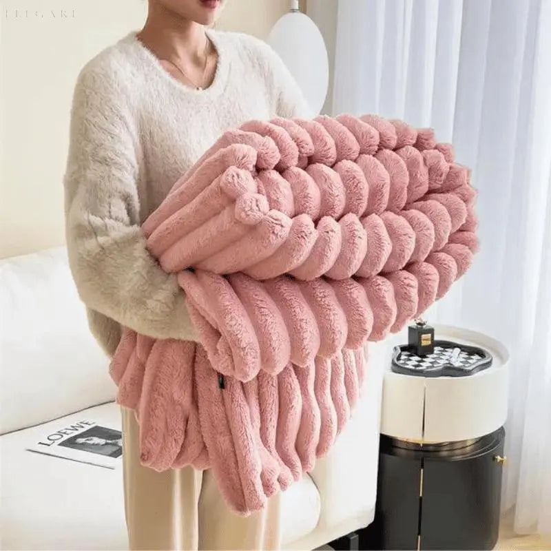 Skanto | CozyFleece Plysjteppe Mykt Varmt Slumreteppe