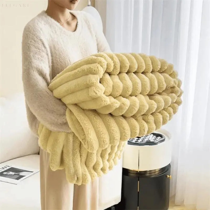 Skanto | CozyFleece Plysjteppe Mykt Varmt Slumreteppe