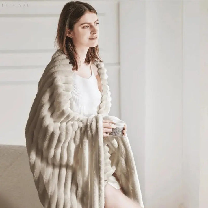 Skanto | CozyFleece Plysjteppe Mykt Varmt Slumreteppe