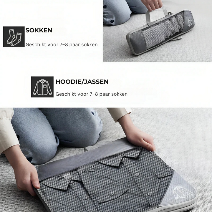 Skanto | PackMate Kompresjonsreise Sett – Plassbesparende Reisekuber for Organisert Pakking