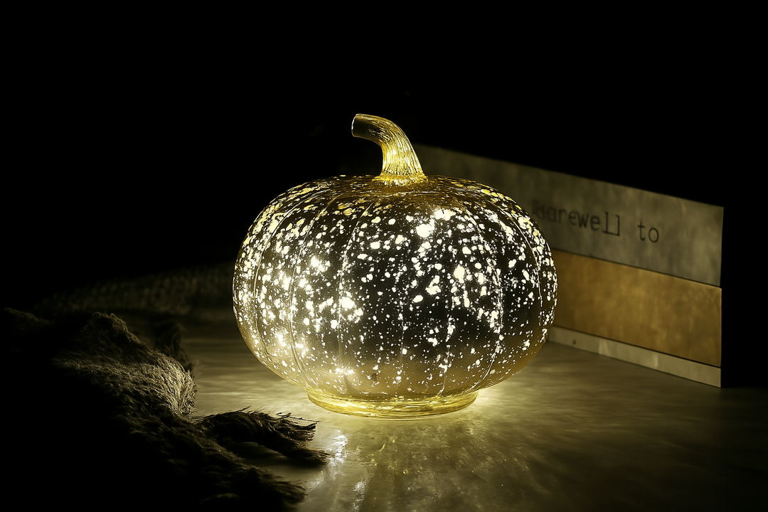 Skanto | Halloween Dekorasjoner Glass Gresskar LED Lys Sett