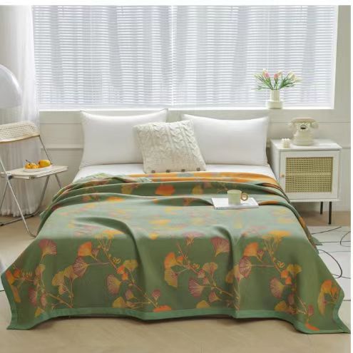 COTTON REVERSIBLE QUILTED BEDCOVER + Matchende Putetrekk - Alt-i-ett Sett Skanto