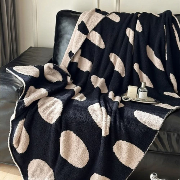 Skanto | Reversibel Prikkete Fleece Teppe for Sofa og Seng
