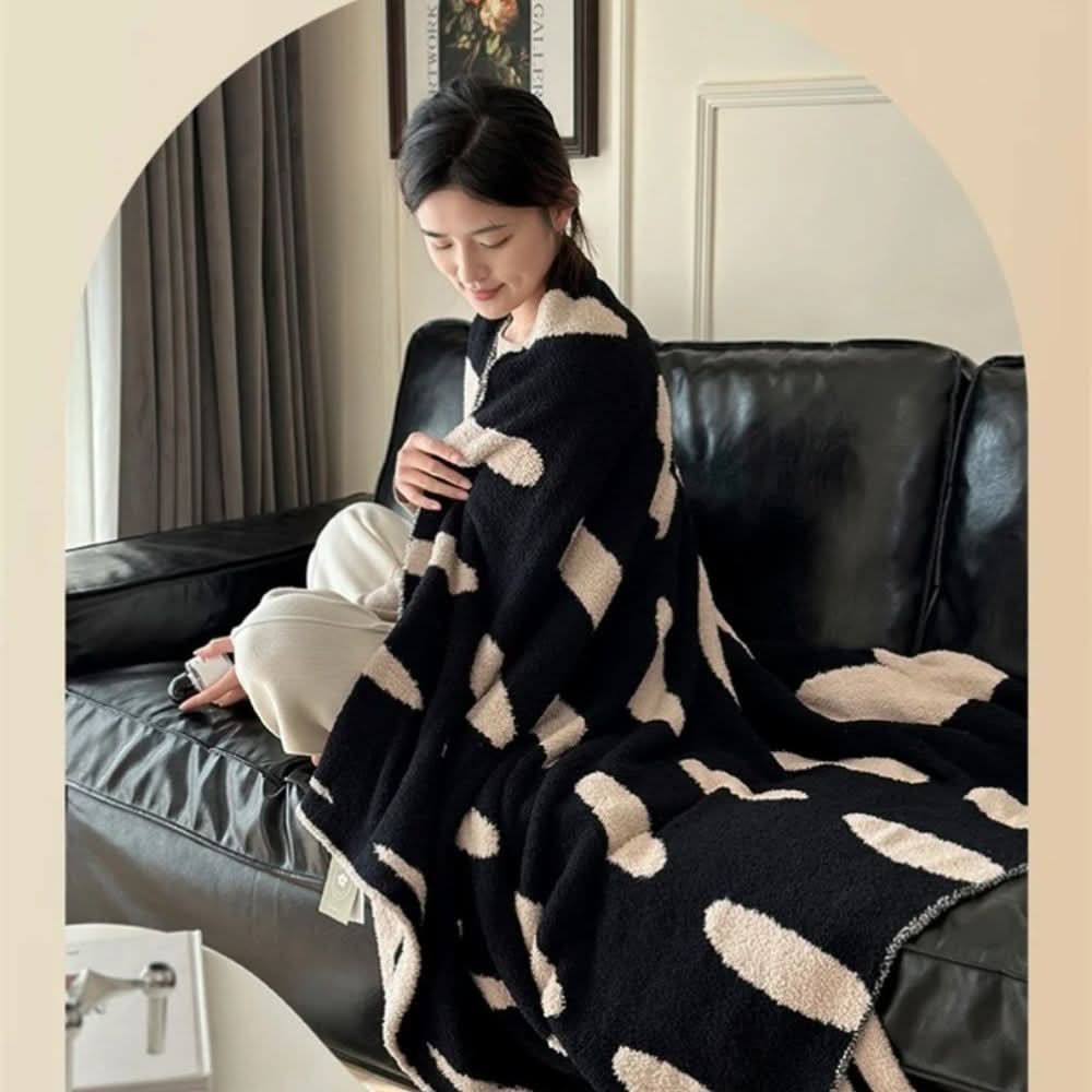 Skanto | Reversibel Prikkete Fleece Teppe for Sofa og Seng