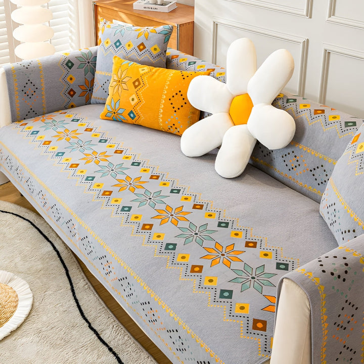 Boho Style Sofa Cover – Elastisk & Brukbar Hele Året | Beskytter og Gir Et Nytt Utseende | Skanto