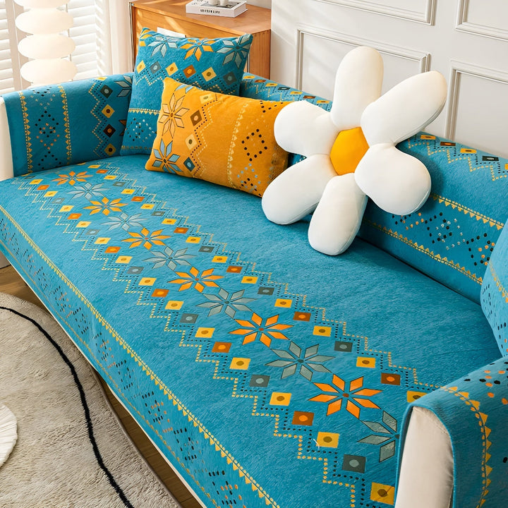 Boho Style Sofa Cover – Elastisk & Brukbar Hele Året | Beskytter og Gir Et Nytt Utseende | Skanto