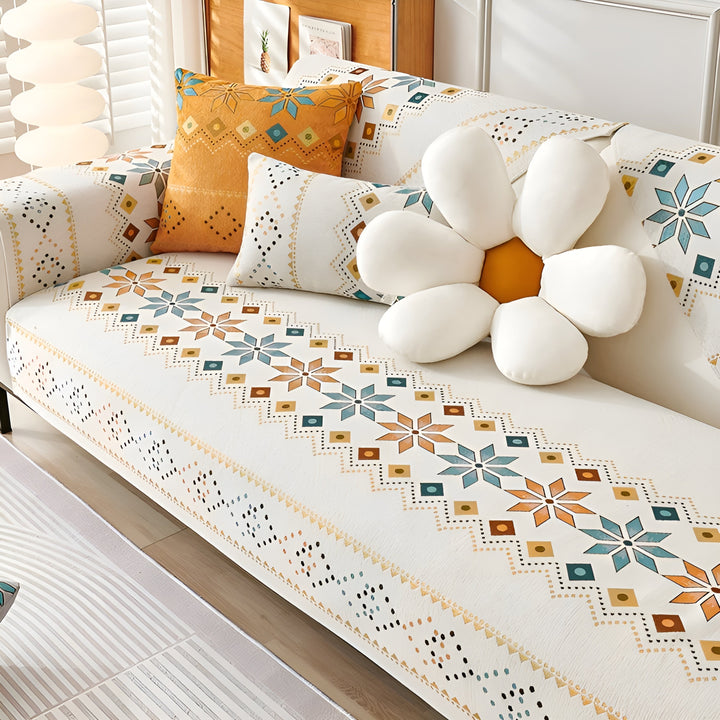 Boho Style Sofa Cover – Elastisk & Brukbar Hele Året | Beskytter og Gir Et Nytt Utseende | Skanto
