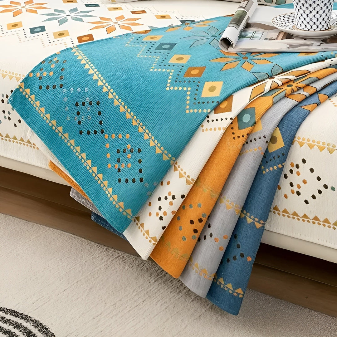 Boho Style Sofa Cover – Elastisk & Brukbar Hele Året | Beskytter og Gir Et Nytt Utseende | Skanto
