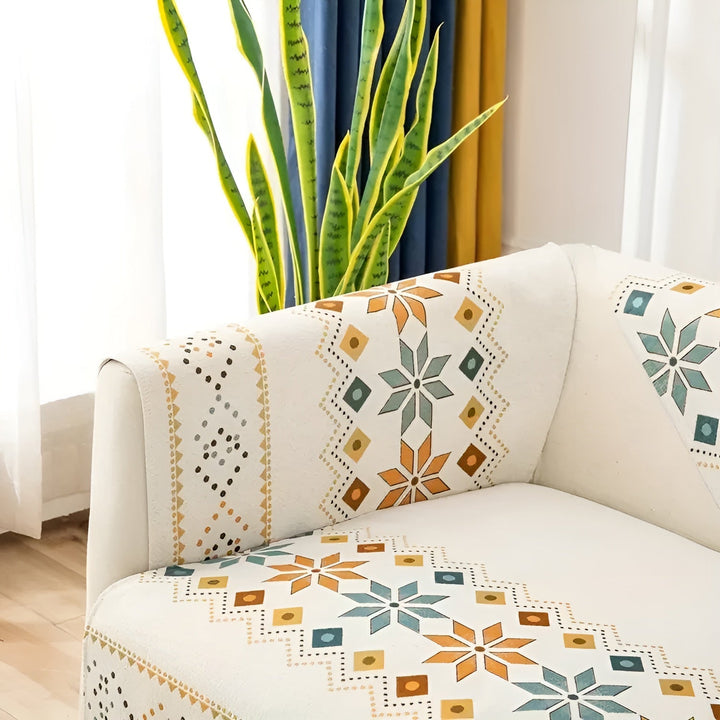 Boho Style Sofa Cover – Elastisk & Brukbar Hele Året | Beskytter og Gir Et Nytt Utseende | Skanto
