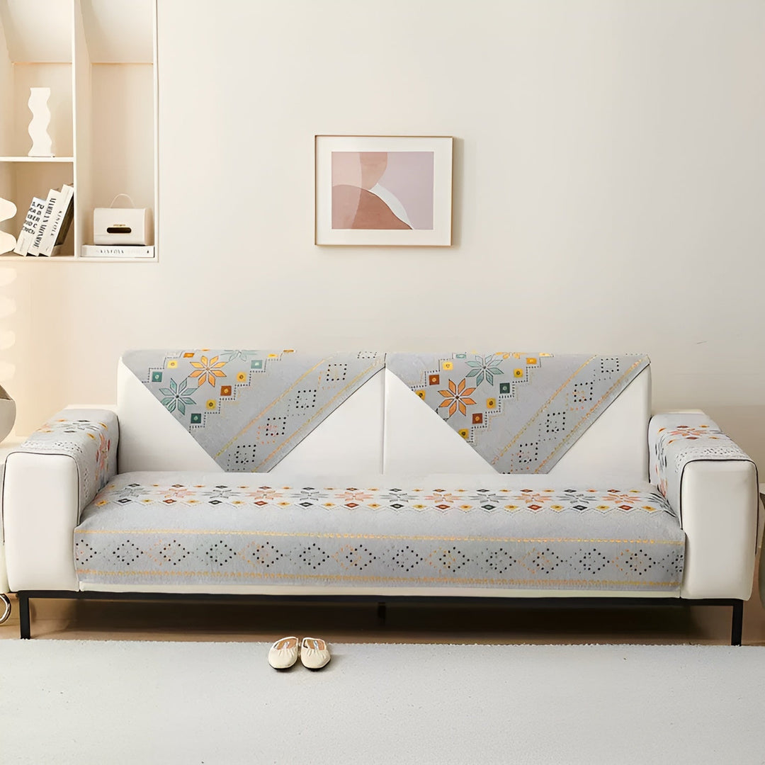Boho Style Sofa Cover – Elastisk & Brukbar Hele Året | Beskytter og Gir Et Nytt Utseende | Skanto