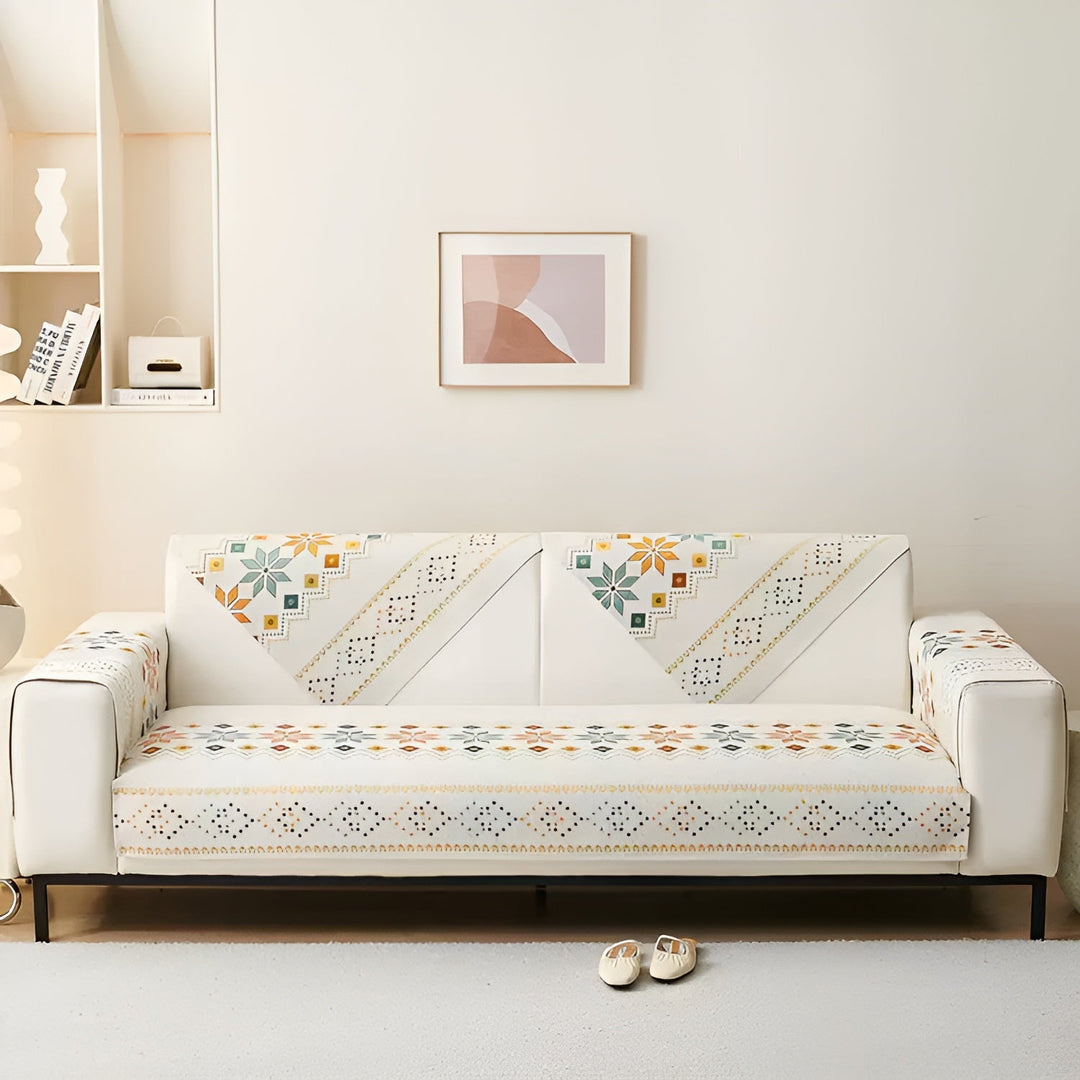 Boho Style Sofa Cover – Elastisk & Brukbar Hele Året | Beskytter og Gir Et Nytt Utseende | Skanto