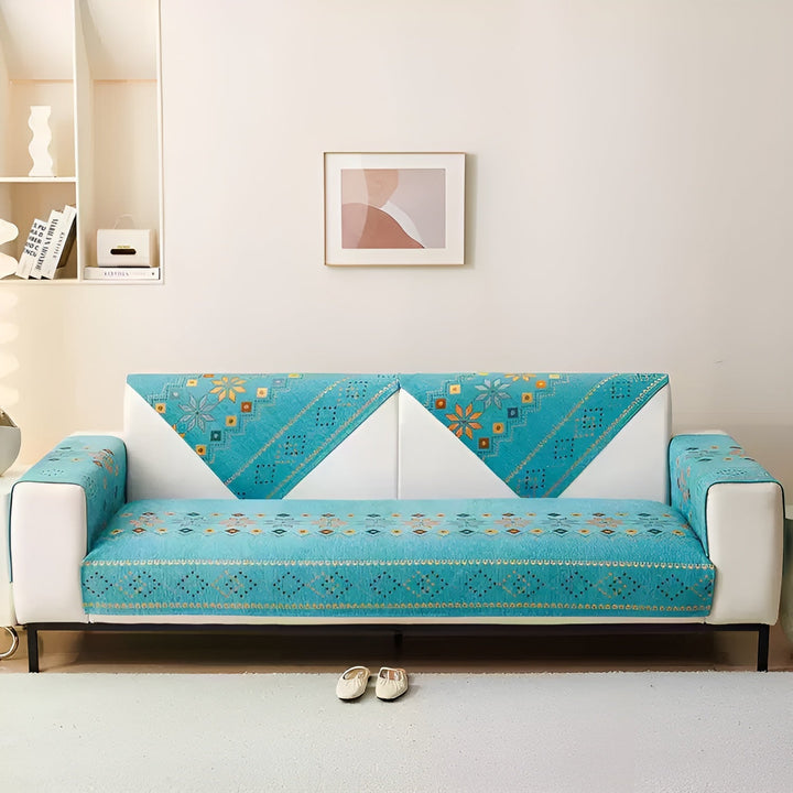 Boho Style Sofa Cover – Elastisk & Brukbar Hele Året | Beskytter og Gir Et Nytt Utseende | Skanto