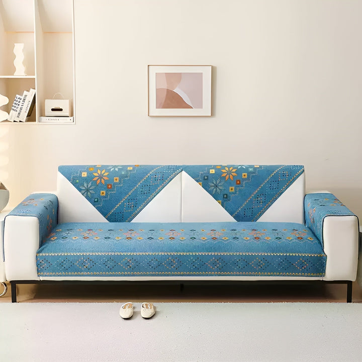 Boho Style Sofa Cover – Elastisk & Brukbar Hele Året | Beskytter og Gir Et Nytt Utseende | Skanto