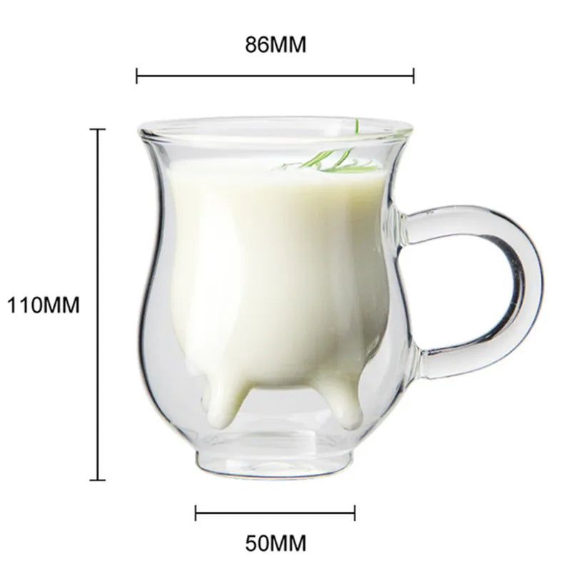 Skanto | Cow Dobbel Lag Glass Krus