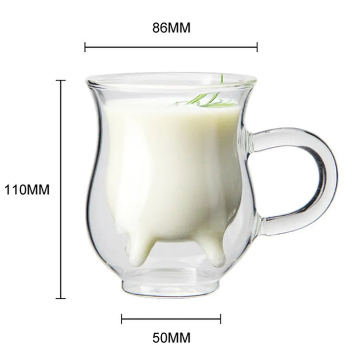Skanto | Cow Dobbel Lag Glass Krus