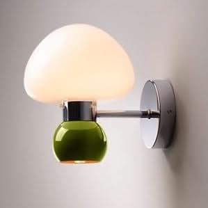 Skanto | Cream Colored Glass Mushroom Wall Lamp