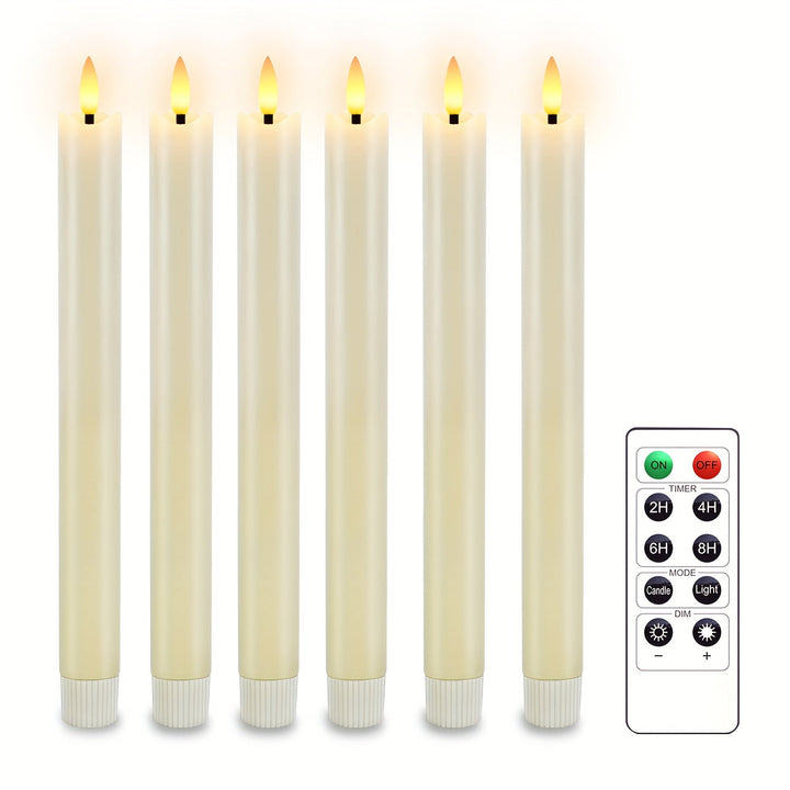 Skanto | CandleLuxe – 6 LED taperlys med fjernkontroll for luksuriøs eventbelysning