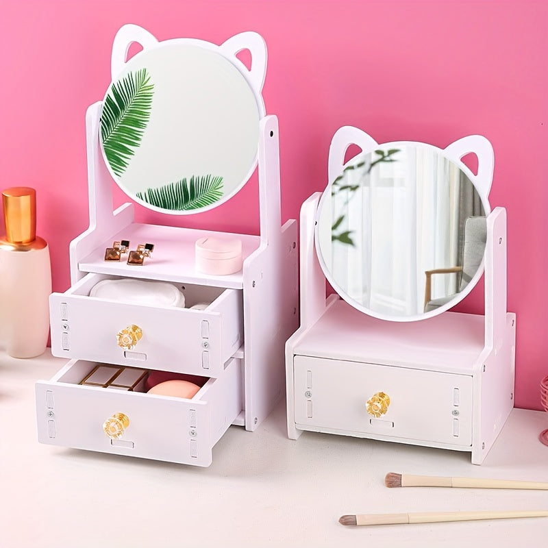 Skanto | MeowGlow - Kattøremakeupspeil med oppbevaring