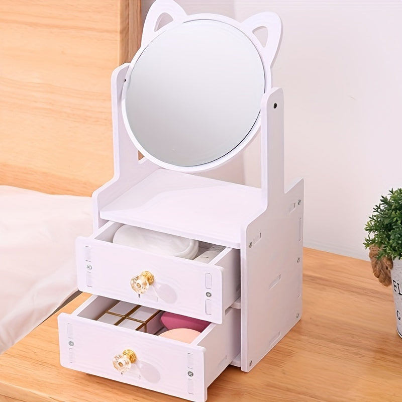 Skanto | MeowGlow - Kattøremakeupspeil med oppbevaring