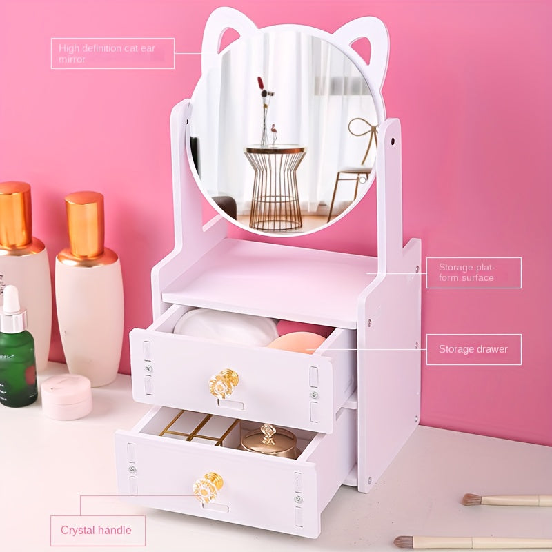 Skanto | MeowGlow - Kattøremakeupspeil med oppbevaring