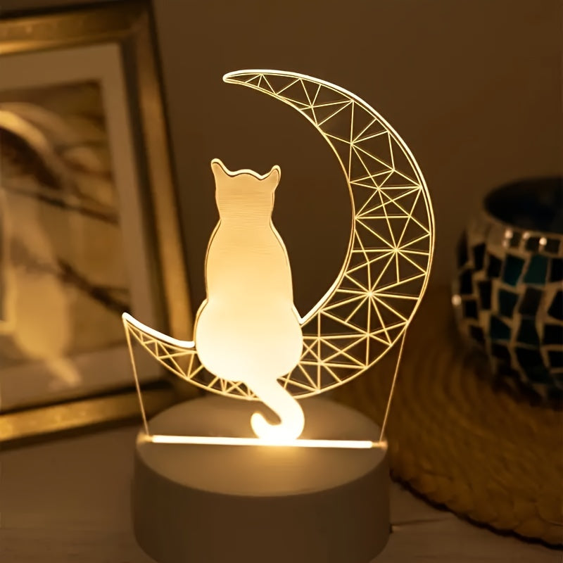 Skanto | LunaCat - 3D Nattlampe med Måne Design