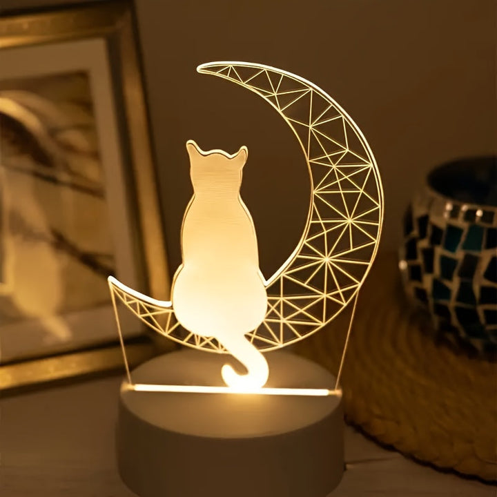 Skanto | LunaCat - 3D Nattlampe med Måne Design