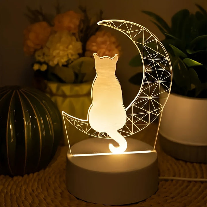 Skanto | LunaCat - 3D Nattlampe med Måne Design