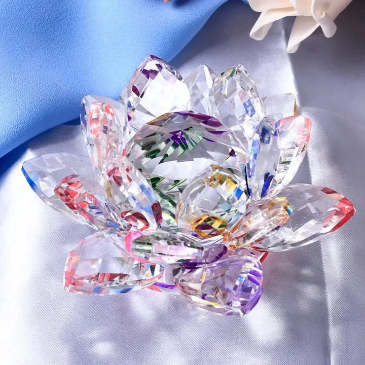 Skanto | Krystall Lotusblomst Figur Hjem Bryllupsdekorasjon Glasskunst Samling Papirvekt Kontorbord Smykker Souvenir Gaver