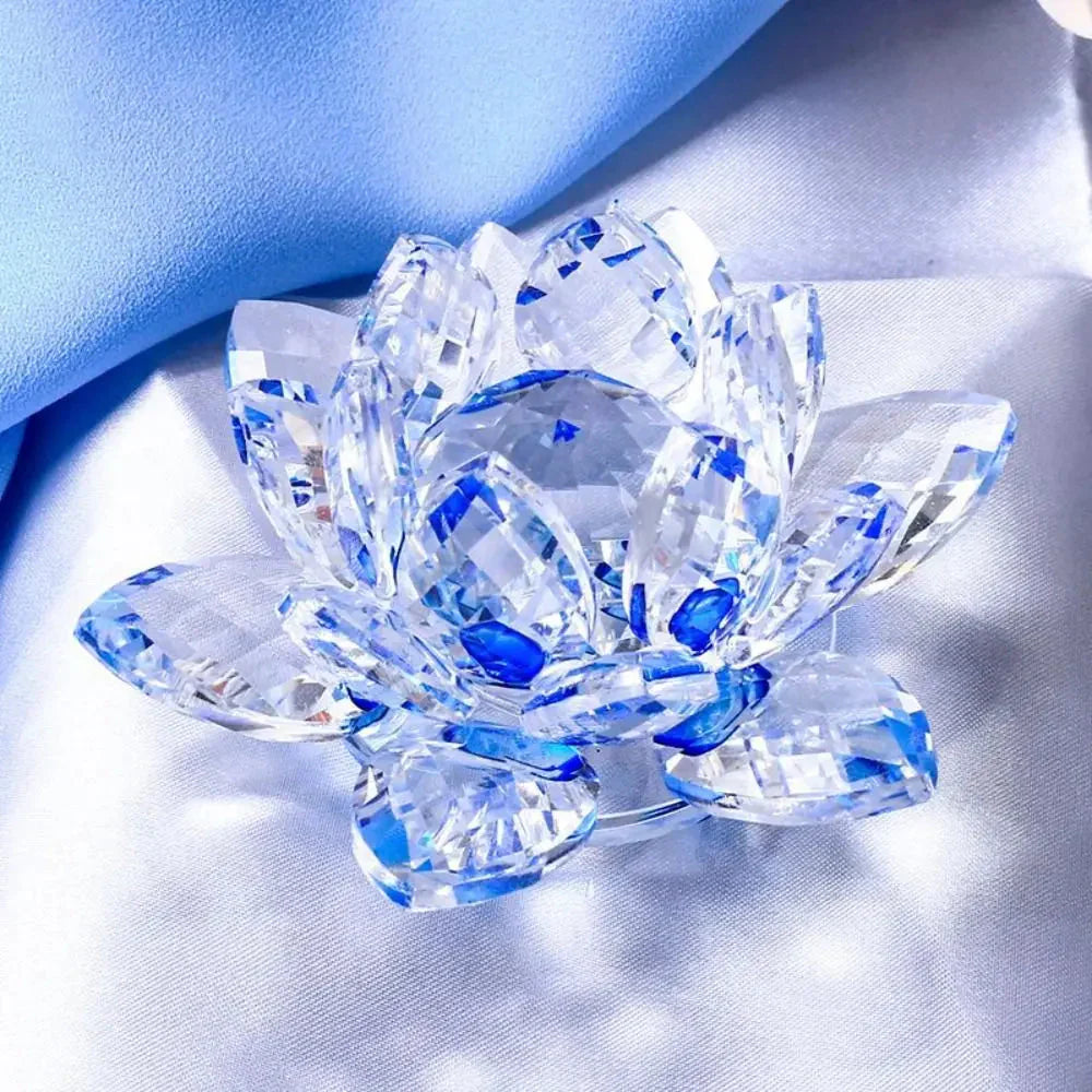 Skanto | Krystall Lotusblomst Figur Hjem Bryllupsdekorasjon Glasskunst Samling Papirvekt Kontorbord Smykker Souvenir Gaver
