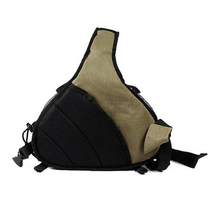 Skanto | CADEN Triangle Tscope Sling Shoulder Cross Digital Camera Bags Case Soft Bag with Rain Cover for Canon Nikon Sony K1, Størrelse: 36*31*15cm (Hærgrønn)