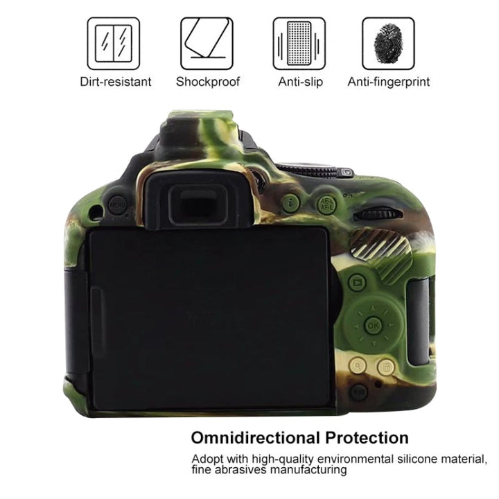 Skanto | Myk silikonbeskyttelsesdeksel for Nikon D5300 (Kamuflasjemønster)
