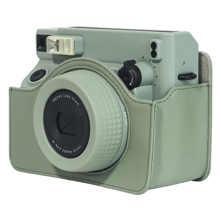 Skanto | For FUJIFILM Instax WIDE 400 Helkropp Skinnveske med Skulderreim (Grønn)