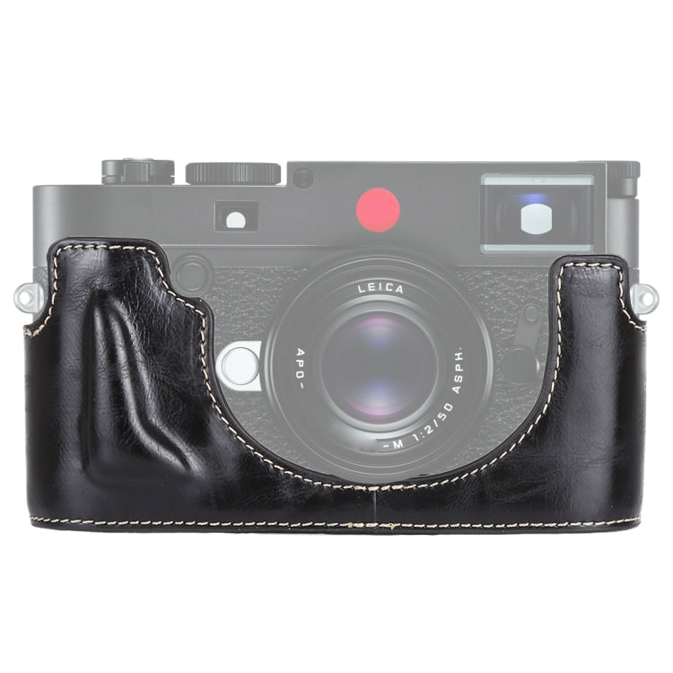 Skanto | 1/4 tomme Gjenget PU Lær Kamera Halvveske Base for Leica M10 (Svart)