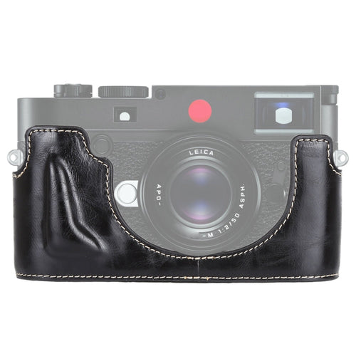 Skanto | 1/4 tomme Gjenget PU Lær Kamera Halvveske Base for Leica M10 (Svart)
