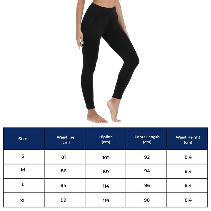 WarmFlex Høyde Waist Varme Fleece Leggings | Vinter Legging for Kaldt Vær - Varme Legging - for Utendørs Aktiviteter Skanto