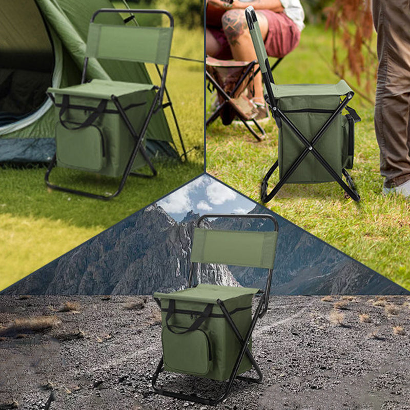 Moderne industrielle rektangulære Oxford-stoff stålpipe sammenleggbare camping stol ryggstøtte uten armer for hage og utendørs terrasse | Skanto