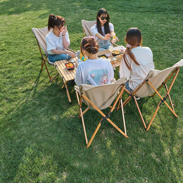 Moderne industriell Oxford-stoff hardware sammenleggbart campingstol ryggstøtte for utendørs terrasse | Skanto