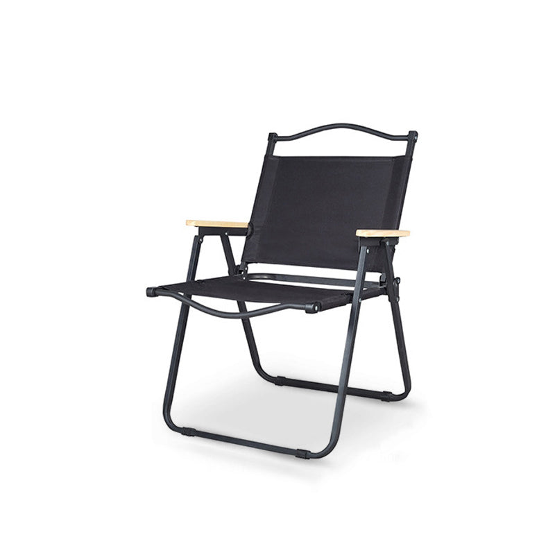 Moderne Minimalistisk Rektangulær Utendørs Karbonstål Aluminium Legert Bøk Tre Oxford Stoff PET Sammenleggbar Bærbar Avtakbar Camping Stol Ryggstøtte Armlene For Hage | Skanto