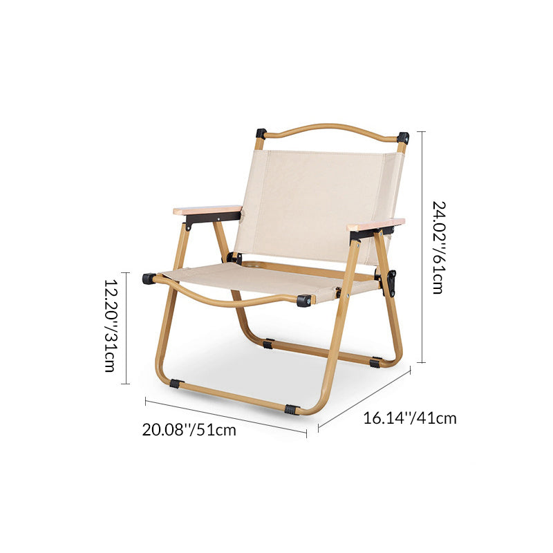 Moderne Minimalistisk Rektangulær Utendørs Karbonstål Aluminium Legert Bøk Tre Oxford Stoff PET Sammenleggbar Bærbar Avtakbar Camping Stol Ryggstøtte Armlene For Hage | Skanto
