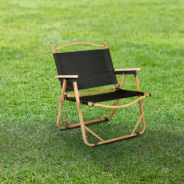Moderne Minimalistisk Rektangulær Utendørs Karbonstål Aluminium Legert Bøk Tre Oxford Stoff PET Sammenleggbar Bærbar Avtakbar Camping Stol Ryggstøtte Armlene For Hage | Skanto