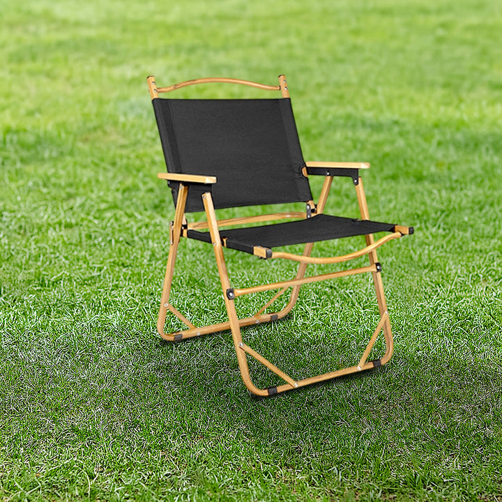 Moderne Minimalistisk Rektangulær Utendørs Karbonstål Aluminium Legert Bøk Tre Oxford Stoff PET Sammenleggbar Bærbar Avtakbar Camping Stol Ryggstøtte Armlene For Hage | Skanto