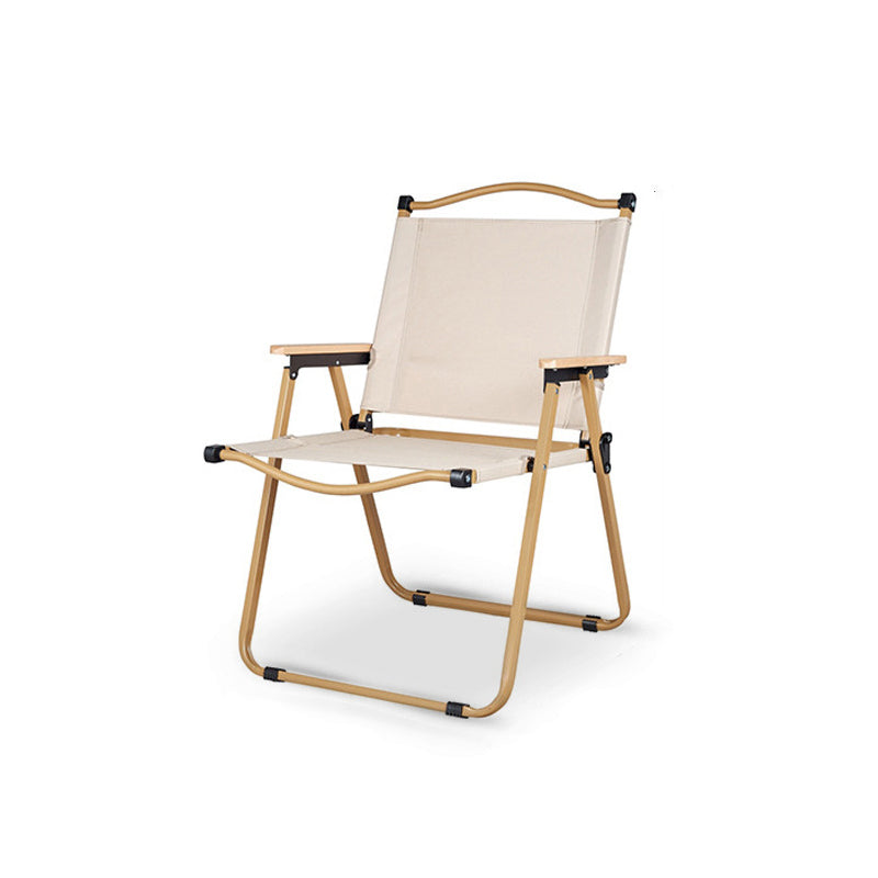 Moderne Minimalistisk Rektangulær Utendørs Karbonstål Aluminium Legert Bøk Tre Oxford Stoff PET Sammenleggbar Bærbar Avtakbar Camping Stol Ryggstøtte Armlene For Hage | Skanto