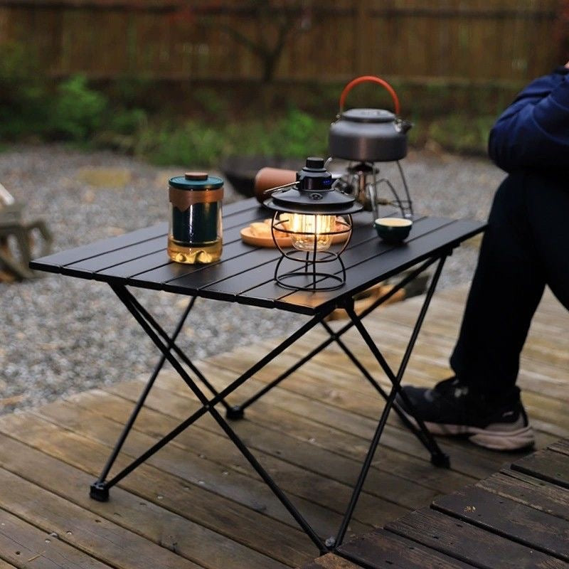 Moderne Minimalistiske Karbon Stål Aluminium Sammenleggbart Firkantet Sidebord For Utendørs | Skanto