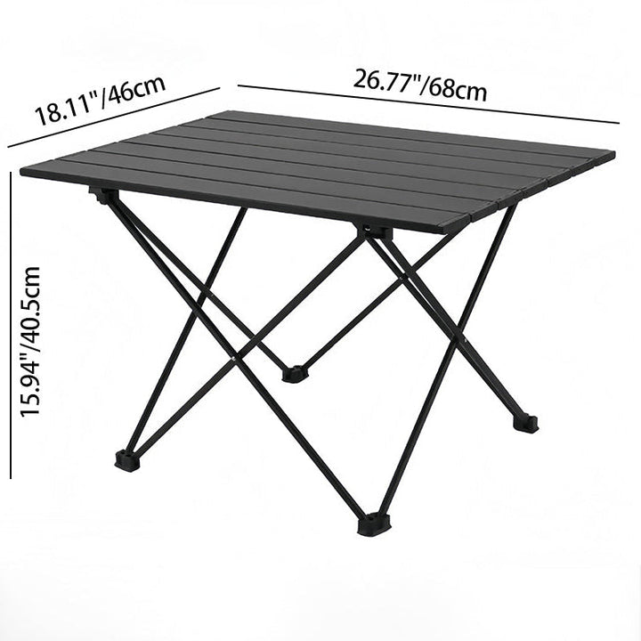 Sammenleggbart firkantet sidebord laget av karbonstål og aluminium for utendørs bruk