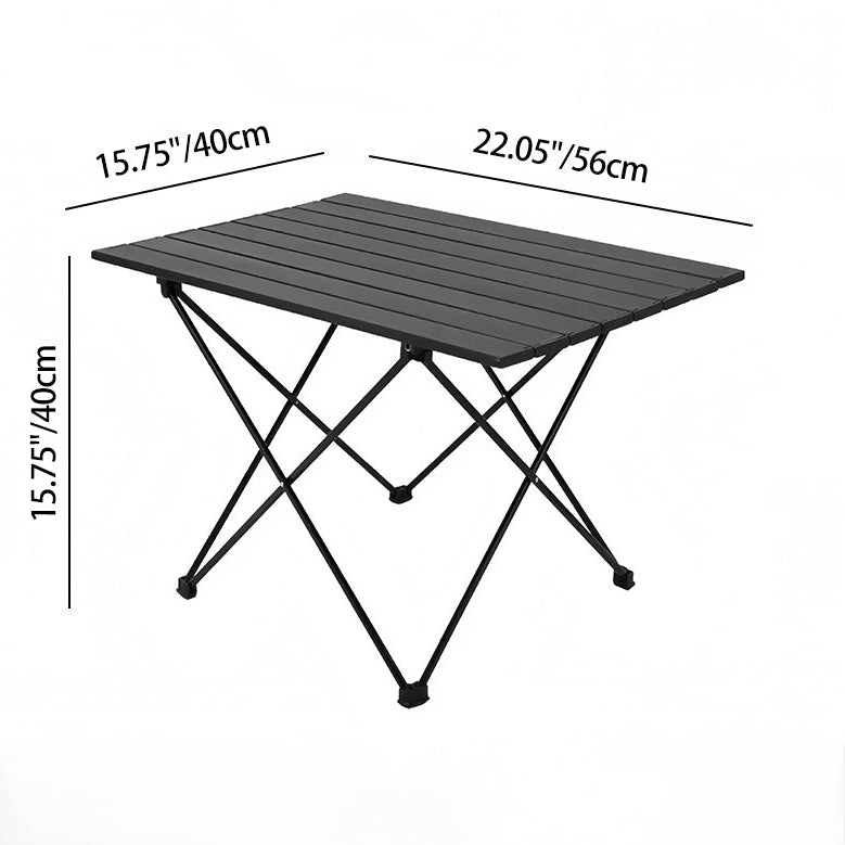 Sammenleggbart firkantet sidebord laget av karbonstål og aluminium for utendørs bruk